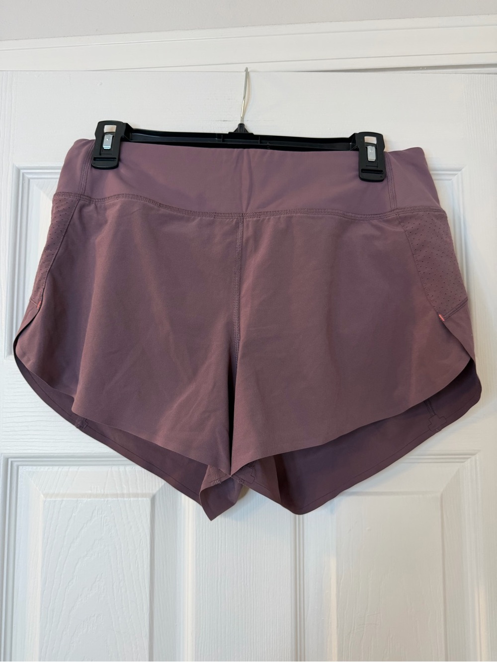 Athleta Mauve High-Rise Split-Hem Athletic Shorts